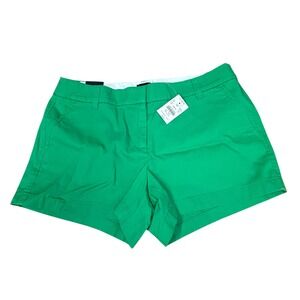 J. Crew Women's Size 10 Green 3.5 Inch Inseam Cotton Chino Shorts New With Tags